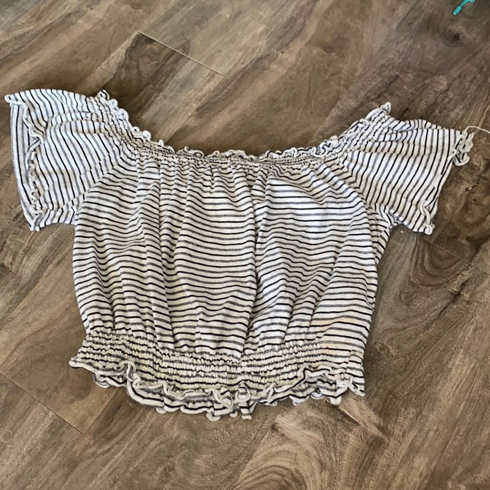 Stripped Cropped Blouse